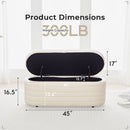 45 Inch Storage Ottoman Bench Boucle Upholstery Fabric
