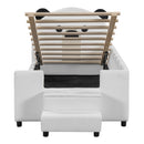 Upholstered Daybed With Bear Shaped Headboard, Hydraulic System And Breathable Fence