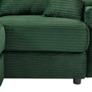 Modern Style Single Sofa Couch with Storage, USB Ports, Cup Holders, Green Corduroy
