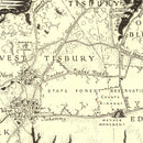 Vintage Map of Martha's Vineyard, MA 1954