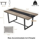 71 Inch Grey Dining Table Industrial Farmhouse Style