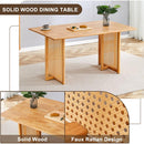 Table and chair set, ancient style solid wood dining table, imitation rattan table legs, beautiful simple solid wood dining chairation