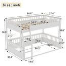 Full XL over Queen Bunk Bed with Ladder and Guardrails, White