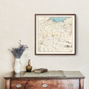 Vintage Railroad Map of Ohio 1914