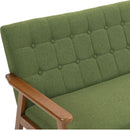 Mid-Century Modern Solid Loveseat Sofa Upholstered Linen Loveseat, 2-Seat Upholstered Loveseat Sofa Modern Couch