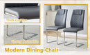 Table and chair set.55'x31.4' Cream-Style White MDF Dining Table Set with 6 Dark Gray Chairs With Silver Metal Legs.MDF Tabletop and metal frame legs.Adding a warm atmosphere to your family.