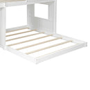 Wooden Twin Over Full Bunk Bed, Loft Bed with Playhouse, Farmhouse, Ladder and Guardrails, White( old sku: LT000327AAK )