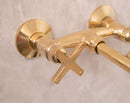 Wall Mounted Unlacquered Brass Faucet , Antique Brass Faucet