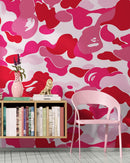 Bape Camo Wallpaper Mural. Pink Camo Streetwear Hype Beast Aesthetics.