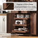 K&K 71' Tall Kitchen Pantry Cabinet with 3 Pull Out Cabinet Organizers, Farmhouse Embossed Texture Storage Cabinet with 6 Door Shelves, 2 Drawers, Freestanding Cupboard for Kitchen, Dining Room Brown