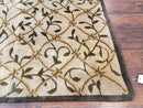 Vintage Tibetan Nepalese Area Rug 9x12, Wool Hand-Knotted, Beige Nepali Soft Pile Carpet, 9 x 12 Living Room Modern Dining Room Rug