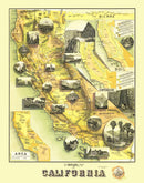 Vintage Map of California 1885