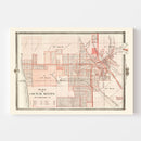 Vintage Map of Council Bluffs, Iowa 1875