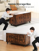 39 Inch Rustic Brown IndustrialGrade SolidStorage Chest
