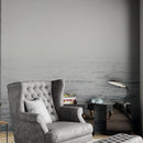 Serene Foggy Ocean Waves Wallpaper Mural.