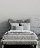 Serene Foggy Ocean Waves Wallpaper Mural.