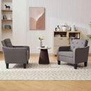 Grey Tufted Upholstered Contemporary Armchairs Set