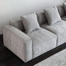 Grey Modular Sectional Sofa Set With Ottoman And Chaise