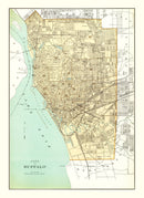 Vintage Map of Buffalo, New York 1895