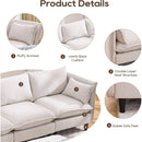 Modular Sectional Sofa,  L Shaped Couch Set for Living Room, 4-Seater Comfy Cloud Couches with Movable Ottoman Beige