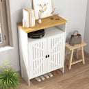Modern Minimalist MDF Shoe Cabinet with Sliding Door Design - White