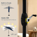 Patio Dining Set for 4 With Navy Umbrella and Padded Chairs