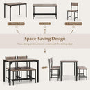 Stainless Steel Space Saving Dining Room Table Set Four