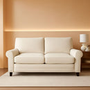 Copenhgen 73 Inch Rolled Arm Sofa Buttercream With Removable Covers