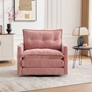 UNITED WE WIN Swivel Barrel Chair - Mid Century Modern Chair, Thick Padded Arm Chair with Solid Metal Base, Comfortable Single Sofa Chair, Swivel Accent Chair for Living Room Bedroom
