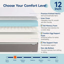 Memory Foam Mattress 12Inch Ultra Soft White Comfort
