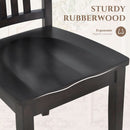 Wooden Windsor Dining Chairs Set Of 6 Dark Brown With Spindle Back