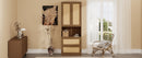 Full Size Solid Wood With Rattan Murphy Bed Cabinet Space-Saving Bed with 2 Side Cabinet Storage Shelves, Perfect for Guest Room, for Bed Room, Guest Room, Home Office, Walnut