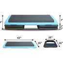 Adjustable Aerobic Stepper Workout Step with 4 Risers Fitness & Exercise Platform Trainer