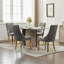 Rayon Cloth Flocking Chenille Dining Chairs Channel Kitchen Dinner Chair Comfy Fabric Upholstered Accent Chair for Dining Room with Golden Stainless Steel Plating Legs,Set of 2 (Gray), SW1647GY