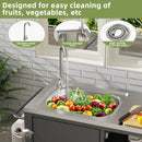 Outdoor Grill Cart with 304 Stainless Steel Sink and Cabinet, Black and Silver, L38' x W18' x H35'
