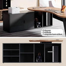 L Shaped Desk With Solid Wood 80 Inch Executive Work space Desk