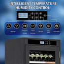 Nuvia 69-Bottle 7.6 Cu.Ft Freestanding Smart Wooden Wine Cooler With LED Touch Display (SAK24861)