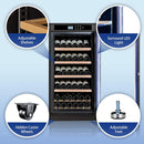 Nuvia 69-Bottle 7.6 Cu.Ft Freestanding Smart Wooden Wine Cooler With LED Touch Display (SAK24861)