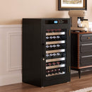 Nuvia 69-Bottle 7.6 Cu.Ft Freestanding Smart Wooden Wine Cooler With LED Touch Display (SAK24861)