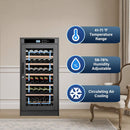 Nuvia 69-Bottle 7.6 Cu.Ft Freestanding Smart Wooden Wine Cooler With LED Touch Display (SAK24861)
