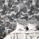 Bape Camo Wallpaper Mural. Grey Camo Streetwear Hype Beast Aesthetics.