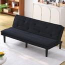 Stylish Corduroy Sofa Bed with Convertible Design in Black, Beige, Pink - 66-Inch