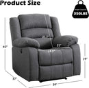 Oversized Grey Electric Recliner Chair For Living Room
