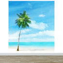 Tropical Palm Tree Wall Mural – Beach Shore Painting.