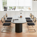 Black Chrome Rattan Midcentury Cesca Dining Chairs