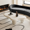 47 Inch Cloud Shaped Coffee Table with 3 Ball Legs for Living Room, Cream White