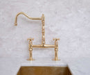 Timeless Unlacquered Brass Bridge Faucet for Classic Elegance