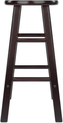 Espresso Counter Stool Set 2 Piece Solid Wood 24 Inch