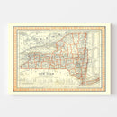 Vintage Map of New York 1846