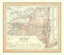 Vintage Map of New York 1846